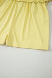 Yellow Cream Drawstring Elastic Waistband Lined Tennis Skorts