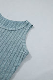 Sea Green Slim Ribbed Mineral Wash Tank Top