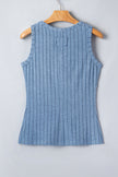 Sea Green Slim Ribbed Mineral Wash Tank Top