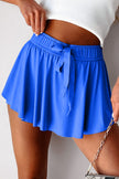 Yellow Cream Drawstring Elastic Waistband Lined Tennis Skorts