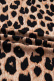 Brown Leopard Print Smocked Detail Flowy Midi Dress