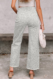 Brown Leopard Frayed Edge Wide Leg High Waist Jeans
