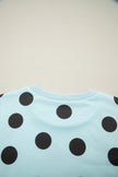 White Polka Dot Short Sleeve Top Casual Skort 2pcs Outfit