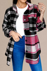 Black Plaid Colorblock Loose Shacket