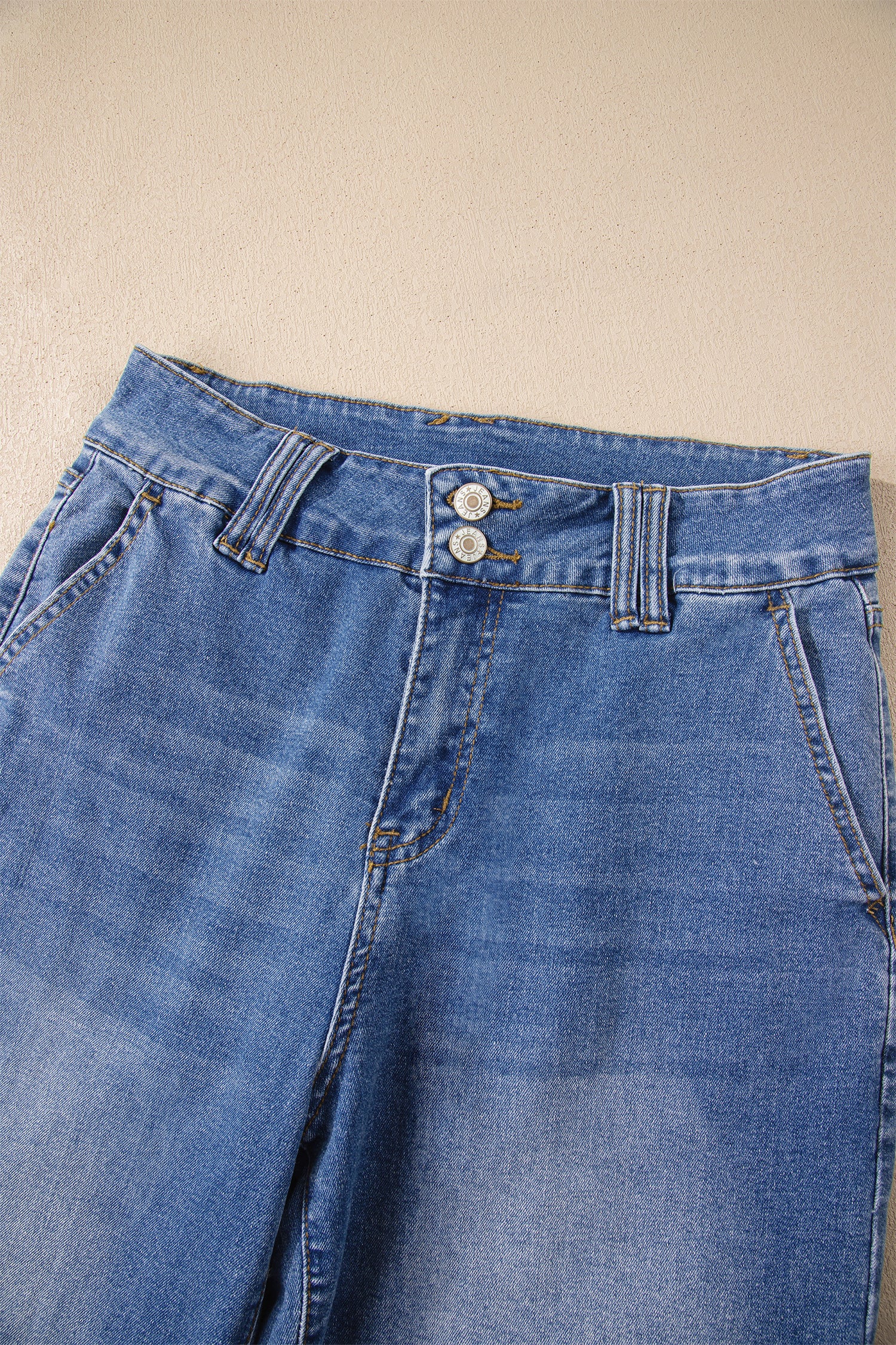 Ashleigh Blue Double Button Zip Fly Straight Leg Jeans