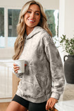 Beige Camouflage Woodland Print Oversized Sporty Hoodie