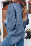 High-rise saved by grace Letter Embroidery Mineral Wash Loose Sweatshirt