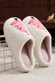 White Plush Christmas Tree Color Contrasted Liner House Slippers