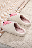 White Plush Christmas Tree Color Contrasted Liner House Slippers