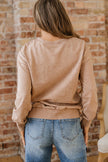 High-rise saved by grace Letter Embroidery Mineral Wash Loose Sweatshirt