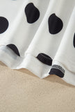 White Polka Dot Short Sleeve Top Casual Skort 2pcs Outfit