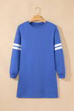 Black Varsity Contrast Banded Sleeve Shift Sweatshirt Dress