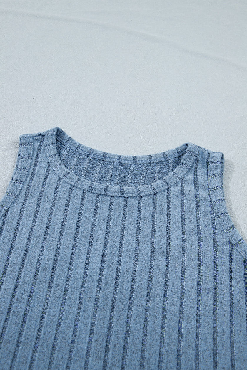 Sea Green Slim Ribbed Mineral Wash Tank Top