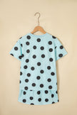 White Polka Dot Short Sleeve Top Casual Skort 2pcs Outfit
