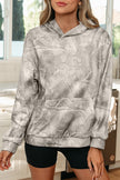 Beige Camouflage Woodland Print Oversized Sporty Hoodie