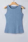Sea Green Slim Ribbed Mineral Wash Tank Top