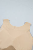 Black Solid Color Wide Strap Splicing Athleisure Tank Top