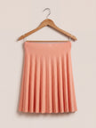Pleated Mini Skirt in Peach – High-Waisted A-Line