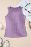 Sea Green Slim Ribbed Mineral Wash Tank Top