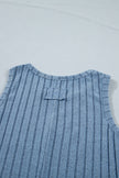 Sea Green Slim Ribbed Mineral Wash Tank Top