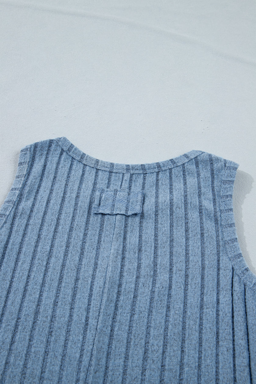 Sea Green Slim Ribbed Mineral Wash Tank Top