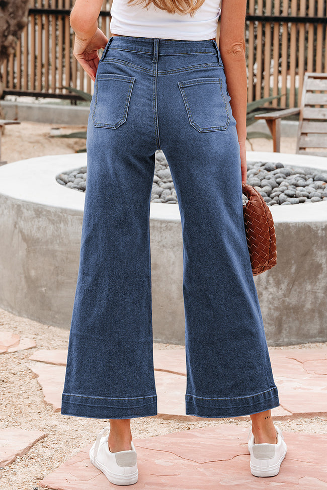 Ashleigh Blue Cropped High Rise Wide Leg Jeans