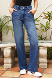Ashleigh Blue Double Button Zip Fly Straight Leg Jeans