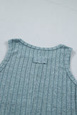Sea Green Slim Ribbed Mineral Wash Tank Top