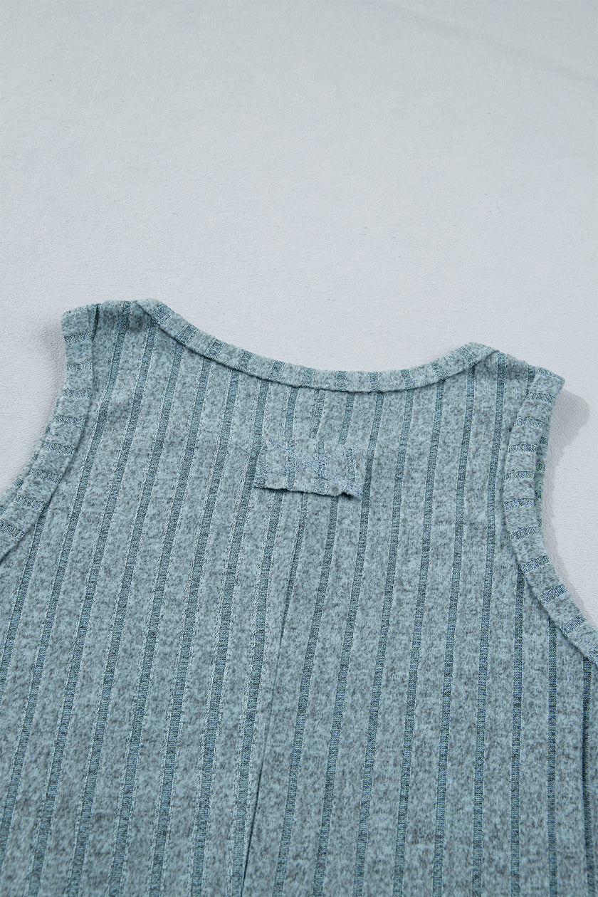 Sea Green Slim Ribbed Mineral Wash Tank Top