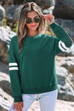 White Varsity Striped Detail Drop Shoulder Oversized Sweatshirt