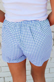Κόκκινο σορτς με ψηλή μέση και στάμπα Gingham