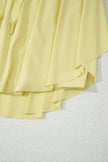 Yellow Cream Drawstring Elastic Waistband Lined Tennis Skorts