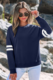 White Varsity Striped Detail Drop Shoulder Oversized Sweatshirt