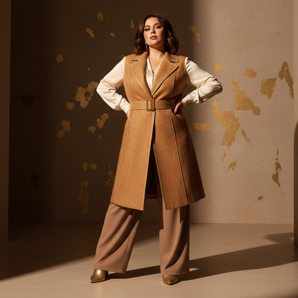 Curvy girls gilet horizontal