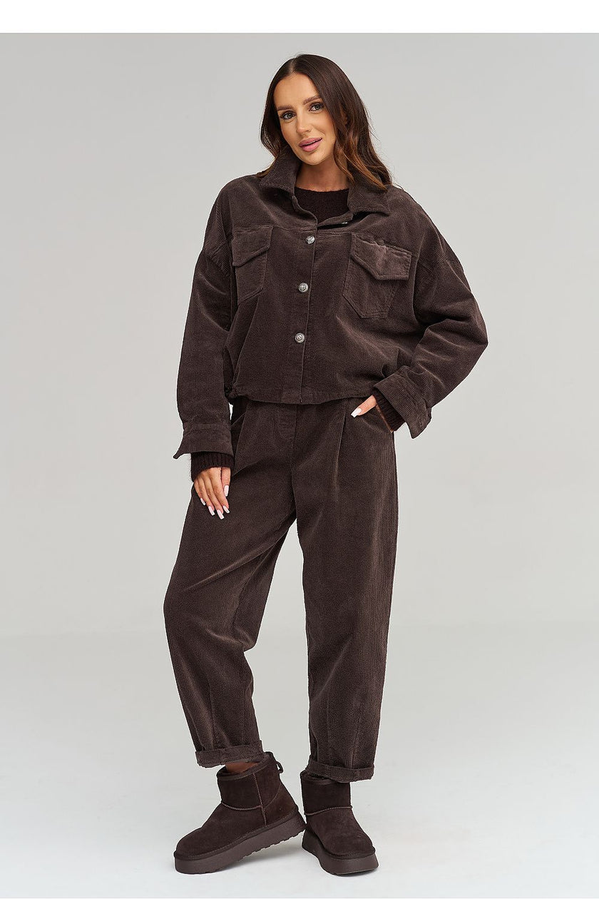  Corduroy jacket model 232013 Makadamia 