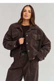  Corduroy jacket model 232013 Makadamia 