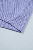 Wisteria V Neck Short Sleeve Plus Size Waffle Knit Top