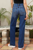 Ashleigh Blue Double Button Zip Fly Straight Leg Jeans