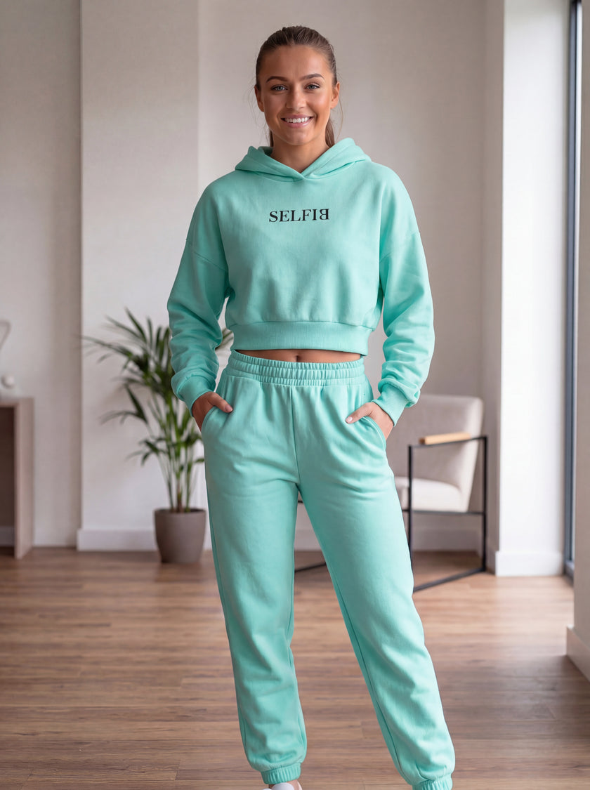 Σετ Crop Hoodie & Φόρμας | Παστέλ Φόρμα σε 3 Χρώματα