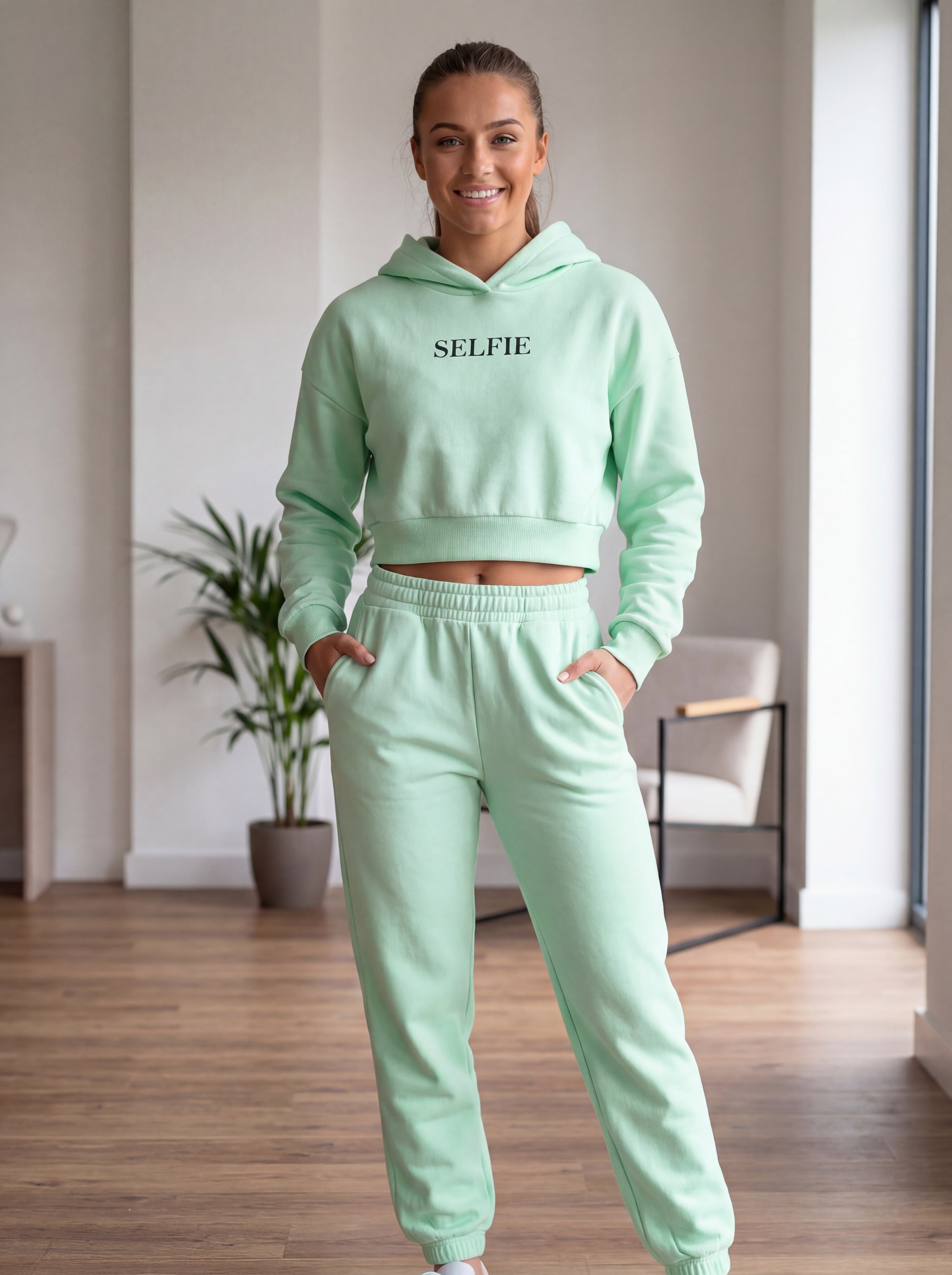 Σετ Crop Hoodie & Φόρμας | Παστέλ Φόρμα σε 3 Χρώματα