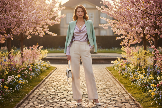 Realistic spring fashion swipe 2 horizontal